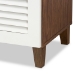 Baxton Studio Coolidge Modern and Contemporary White and Walnut Finished 5-Shelf Wood Shoe Storage Cabinet with Drawer - FP-03LV-Walnut/White