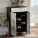 Baxton Studio Coolidge Modern and Contemporary White and Walnut Finished 5-Shelf Wood Shoe Storage Cabinet with Drawer - FP-03LV-Walnut/White