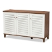 Baxton Studio Coolidge Modern and Contemporary Walnut Finished 8-Shelf Wood Shoe Storage Cabinet