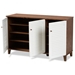 Baxton Studio Coolidge Modern and Contemporary Walnut Finished 8-Shelf Wood Shoe Storage Cabinet - FP-04LV-Walnut/White