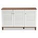 Baxton Studio Coolidge Modern and Contemporary Walnut Finished 8-Shelf Wood Shoe Storage Cabinet - FP-04LV-Walnut/White