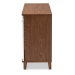 Baxton Studio Coolidge Modern and Contemporary Walnut Finished 8-Shelf Wood Shoe Storage Cabinet - FP-04LV-Walnut/White