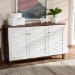 Baxton Studio Coolidge Modern and Contemporary Walnut Finished 8-Shelf Wood Shoe Storage Cabinet - FP-04LV-Walnut/White