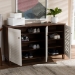 Baxton Studio Coolidge Modern and Contemporary Walnut Finished 8-Shelf Wood Shoe Storage Cabinet - FP-04LV-Walnut/White