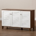 Baxton Studio Coolidge Modern and Contemporary Walnut Finished 8-Shelf Wood Shoe Storage Cabinet - FP-04LV-Walnut/White