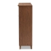 Baxton Studio Coolidge Modern and Contemporary Walnut Finished 11-Shelf Wood Shoe Storage Cabinet with Drawer - FP-05LV-Walnut/White