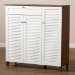 Baxton Studio Coolidge Modern and Contemporary Walnut Finished 11-Shelf Wood Shoe Storage Cabinet with Drawer - FP-05LV-Walnut/White