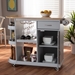 Baxton Studio Donnie Coastal and Farmhouse Two-Tone Light Grey and Natural Finished Wood Kitchen Storage Cart - RT672-OCC-Natural/Light Grey-Cart