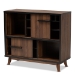 Baxton Studio Margo Mid-Century Modern Two-Tone Walnut Brown and Black Finished Wood Wine Storage Cabinet - RT676-OCC-Walnut/Black-Cabinet