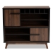 Baxton Studio Margo Mid-Century Modern Two-Tone Walnut Brown and Black Finished Wood Wine Storage Cabinet - RT676-OCC-Walnut/Black-Cabinet