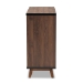 Baxton Studio Margo Mid-Century Modern Two-Tone Walnut Brown and Black Finished Wood Wine Storage Cabinet - RT676-OCC-Walnut/Black-Cabinet