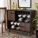 Baxton Studio Margo Mid-Century Modern Two-Tone Walnut Brown and Black Finished Wood Wine Storage Cabinet - RT676-OCC-Walnut/Black-Cabinet
