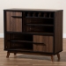 Baxton Studio Margo Mid-Century Modern Two-Tone Walnut Brown and Black Finished Wood Wine Storage Cabinet - RT676-OCC-Walnut/Black-Cabinet