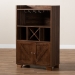 Baxton Studio Carrie Transitional Farmhouse Walnut Brown Finished Wood Wine Storage Cabinet - RT677-OCC-Walnut-Cabinet