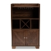 Baxton Studio Carrie Transitional Farmhouse Walnut Brown Finished Wood Wine Storage Cabinet - RT677-OCC-Walnut-Cabinet
