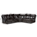 Baxton Studio Lewis Modern and Contemporary Dark Brown Faux Leather Upholstered 6-Piece Reclining Sectional Sofa - 5025B-Brown-SF