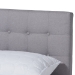 Baxton Studio Devan Mid-Century Modern Light Grey Fabric Upholstered Walnut Brown Finished Wood Queen Size Platform Bed - SW8168-Light Grey/Walnut-M17-Queen