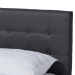 Baxton Studio Devan Mid-Century Modern Dark Grey Fabric Upholstered Walnut Brown Finished Wood King Size Platform Bed - SW8168-Dark Grey/Walnut-M17-King