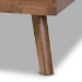 Baxton Studio Devan Mid-Century Modern Dark Grey Fabric Upholstered Walnut Brown Finished Wood King Size Platform Bed - SW8168-Dark Grey/Walnut-M17-King