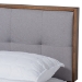 Baxton Studio Alke Mid-Century Modern Light Grey Fabric Upholstered Walnut Brown Finished Wood King Size Platform Bed - SW8180-Light Grey/Walnut-M17-King
