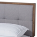 Baxton Studio Alke Mid-Century Modern Light Grey Fabric Upholstered Walnut Brown Finished Wood Full Size Platform Bed - SW8180-Light Grey/Walnut-M17-Full