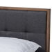 Baxton Studio Alke Mid-Century Modern Dark Grey Fabric Upholstered Walnut Brown Finished Wood Full Size Platform Bed - SW8180-Dark Grey/Walnut-M17-Full