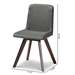 Baxton Studio Pernille Modern Transitional Grey Fabric Upholstered Walnut Finished 4-Piece Wood Dining Chair Set - LW1902-Grey/Walnut-DC