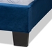 Baxton Studio Fiorenza Glam and Luxe Navy Blue Velvet Fabric Upholstered Queen Size Panel Bed with Extra Wide Channel Tufted Headboard - CF8031F-Navy Blue Velvet-Queen