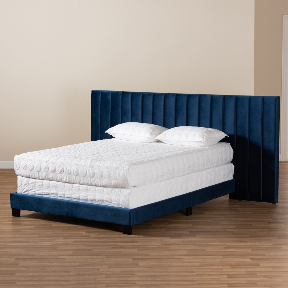 Whole Bedroom Furniture, Navy Blue Velvet King Size Headboard