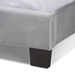Baxton Studio Fiorenza Glam and Luxe Grey Velvet Fabric Upholstered King Size Panel Bed with Extra Wide Channel Tufted Headboard - CF8031F-Grey Velvet-King
