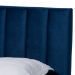 Baxton Studio Clare Glam and Luxe Navy Blue Velvet Fabric Upholstered Full Size Panel Bed with Channel Tufted Headboard - CF8747X-Navy Blue Velvet-Full