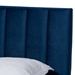 Baxton Studio Clare Glam and Luxe Navy Blue Velvet Fabric Upholstered King Size Panel Bed with Channel Tufted Headboard - CF8747X-Navy Blue Velvet-King