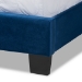 Baxton Studio Clare Glam and Luxe Navy Blue Velvet Fabric Upholstered Full Size Panel Bed with Channel Tufted Headboard - CF8747X-Navy Blue Velvet-Full