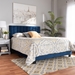 Baxton Studio Clare Glam and Luxe Navy Blue Velvet Fabric Upholstered Full Size Panel Bed with Channel Tufted Headboard - CF8747X-Navy Blue Velvet-Full