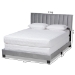 Baxton Studio Clare Glam and Luxe Grey Velvet Fabric Upholstered Full Size Panel Bed with Channel Tufted Headboard - CF8747X-Grey Velvet-Full