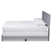 Baxton Studio Clare Glam and Luxe Grey Velvet Fabric Upholstered Full Size Panel Bed with Channel Tufted Headboard - CF8747X-Grey Velvet-Full