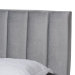 Baxton Studio Clare Glam and Luxe Grey Velvet Fabric Upholstered Full Size Panel Bed with Channel Tufted Headboard - CF8747X-Grey Velvet-Full