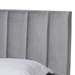 Baxton Studio Clare Glam and Luxe Grey Velvet Fabric Upholstered King Size Panel Bed with Channel Tufted Headboard - CF8747X-Grey Velvet-King