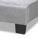 Baxton Studio Clare Glam and Luxe Grey Velvet Fabric Upholstered Full Size Panel Bed with Channel Tufted Headboard - CF8747X-Grey Velvet-Full