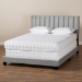 Baxton Studio Clare Glam and Luxe Grey Velvet Fabric Upholstered Full Size Panel Bed with Channel Tufted Headboard - CF8747X-Grey Velvet-Full