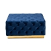 Baxton Studio Verene Glam and Luxe Royal Blue Velvet Fabric Upholstered Gold Finished Square Cocktail Ottoman - TSF-6690-Royal Blue/Gold-Otto