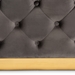 Baxton Studio Verene Glam and Luxe Grey Velvet Fabric Upholstered Gold Finished Square Cocktail Ottoman - TSF-6690-Grey/Gold-Otto