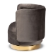 Baxton Studio Saffi Glam and Luxe Grey Velvet Fabric Upholstered Gold Finished Swivel Accent Chair - TSF-6653-Grey/Gold-CC
