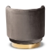 Baxton Studio Saffi Glam and Luxe Grey Velvet Fabric Upholstered Gold Finished Swivel Accent Chair - TSF-6653-Grey/Gold-CC