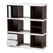 Baxton Studio Rune Modern and Contemporary Two-Tone White and Walnut Brown Finished 2-Drawer Bookcase - DV 9990-00-Columbia/White-Bookcase