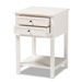 Baxton Studio Willow Modern Transitional White Finished 2-Drawer Wood End Table - SR1801426-White-ET