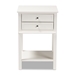 Baxton Studio Willow Modern Transitional White Finished 2-Drawer Wood End Table - SR1801426-White-ET