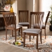 Baxton Studio Minette Modern and Contemporary Grey Fabric Upholstered Walnut Brown Finished Wood Dining Chair - RH319C-Grey/Walnut-DC-4PK