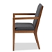 Baxton Studio Theresa Mid-Century Modern Dark Grey Fabric Upholstered and Walnut Brown Finished Wood Living Room Accent Chair (Set of 2) - BBT5390-Dark Grey/Walnut-CC