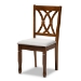 Baxton Studio Augustine Modern and Contemporary Grey Fabric Upholstered and Walnut Brown Finished Wood 7-Piece Dining Set - RH316C-Grey/Walnut-7PC Dining Set